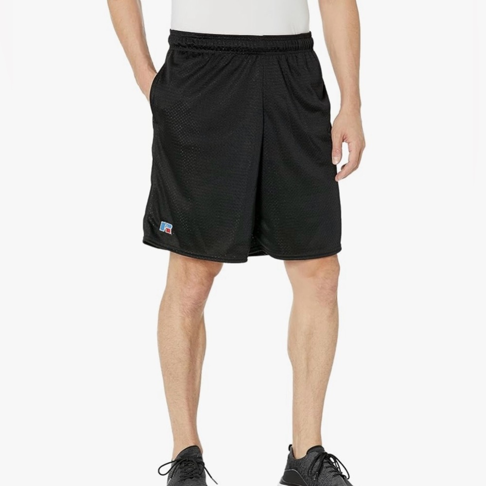 Russell Athletic Dri-Power Mesh Pocketed Black Shorts